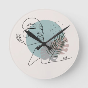 The sleepy-minimalist art dreamer round clock