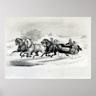 The Sleigh Race - 1859 Poster