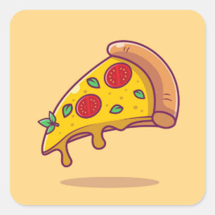 The slice of pizza square sticker