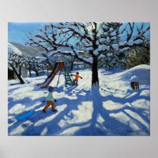 The slide in winter Bourg St Moritz Poster (Front)