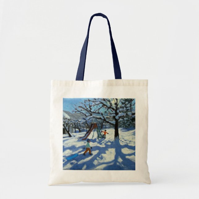 The slide in winter Bourg St Moritz Tote Bag (Front)