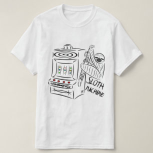 The Sloth Machine Funny Slot Machine Animal Pun T-Shirt