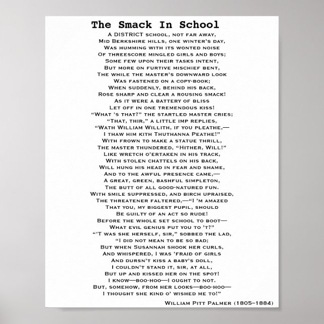 THE SMACK IN SCHOOL POEM poster (Front)