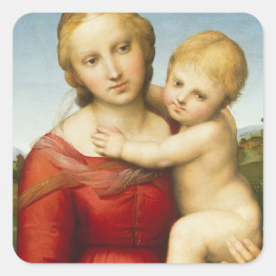The Small Cowper Madonna, c.1505 (oil on panel) Square Sticker