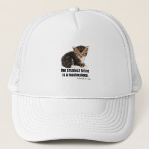The smallest feline is a masterpiece. trucker hat