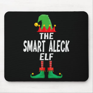 The Smart Aleck Elf Matching Family Christmas Mouse Mat