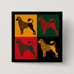 The smart Portuguese water dog 15 Cm Square Badge
