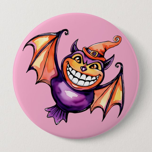 The Smiling Bat 10 Cm Round Badge (Front)