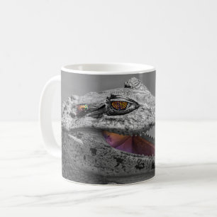 The smiling crocodile and the flies coffee mug