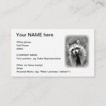 The smiling racoon business card