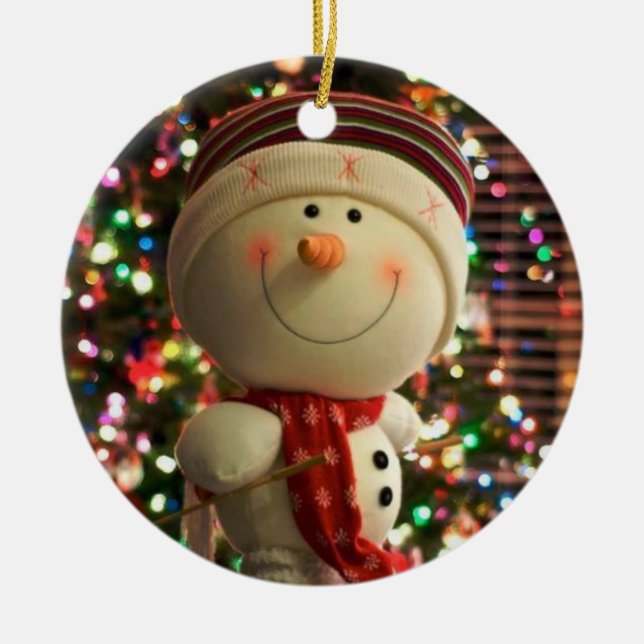 THE SMILING SNOWMAN OF CHRISTMAS ORNAMENT (Front)
