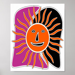 The smiling sun face  poster