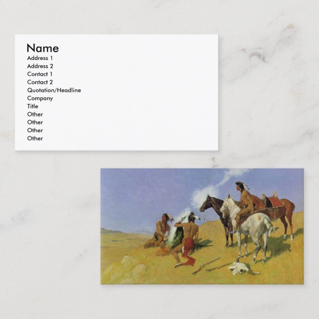The Smoke Signal ~ Frederic Remington Business Card (Front/Back)