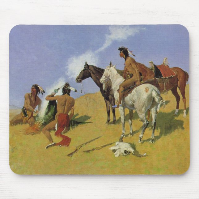 The Smoke Signal ~ Frederic Remington Mouse Mat (Front)