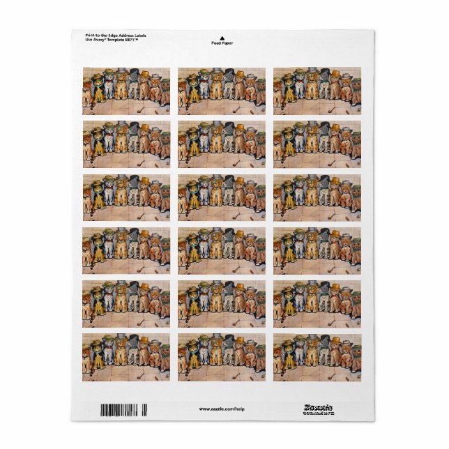 The Smoking Cats by Louis Wain Label (Full Sheet)