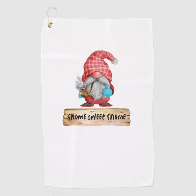 The Smoking Gnome Golf Towel (Front)