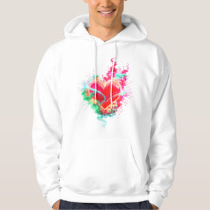 The Smoking Heart on a Cosy Long Sleeve White Hoodie