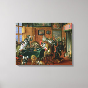 The Smoking Room with Monkeys Canvas Print
