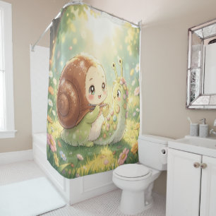 The Snail and the Magic of the Blossom Crowns Shower Curtain