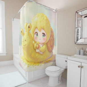 The Snail and the Magic of the Petals.1 Shower Curtain