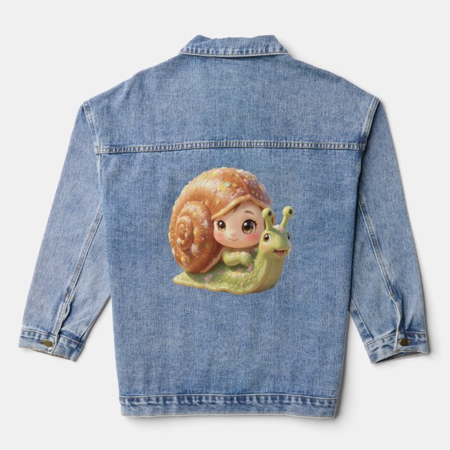 The Snail and the Magic of the Petals.4 Denim Jacket (Back)