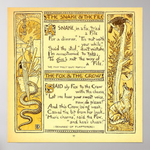 The Snake and the File Walter Crane Poster