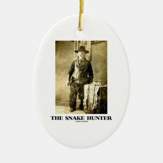 The Snake Hunter (Vintage Photo Snake Skins) Ceramic Tree Decoration