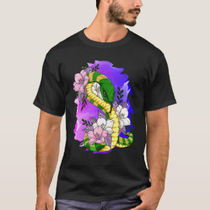 The Snake Pink Flower Reptile Animal Snake T-Shirt