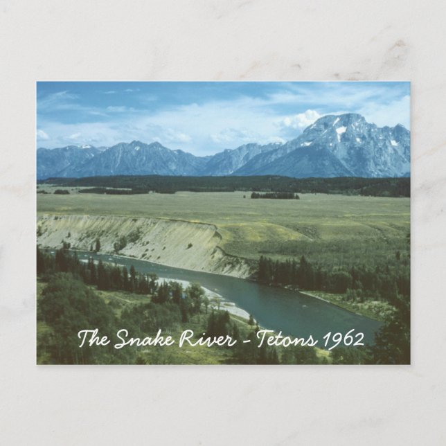 The Snake River Teton Mountains Wyoming Postcard (Front)