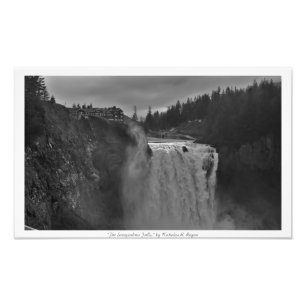 "The Snoqualmie Falls" Black and White Photo Print
