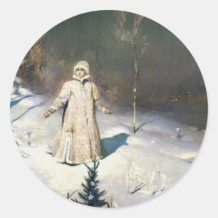 The Snow Maiden Fantasy Art Classic Round Sticker