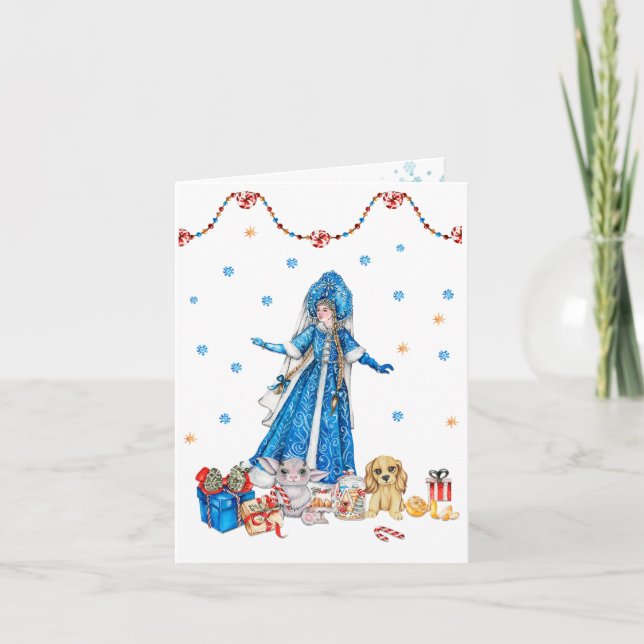 The Snow Maiden in a Christmas dress Card (Front)