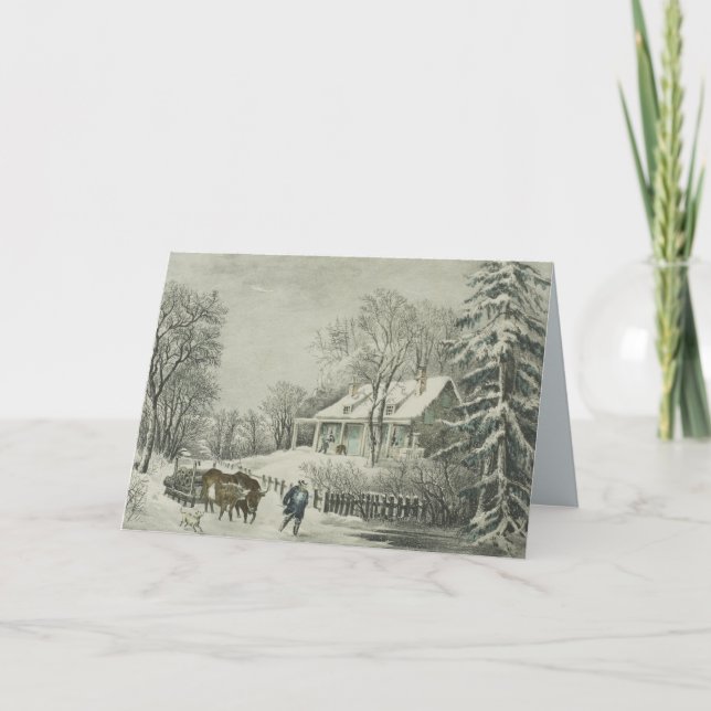 The Snow Storm - Currier & Ives Holiday Card (Front)