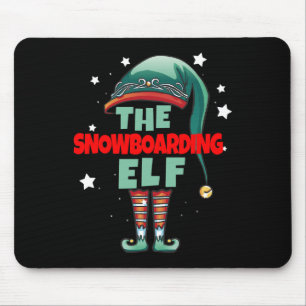 The Snowboarding Gnome Christmas Pajama - Snowboar Mouse Mat