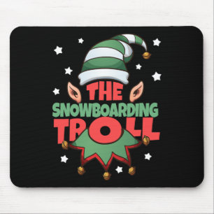 The Snowboarding Troll Funny Christmas Pajama - Sn Mouse Mat