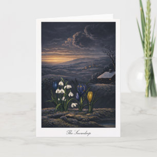 The Snowdrop — Modern Botanical Reinterpretation Card
