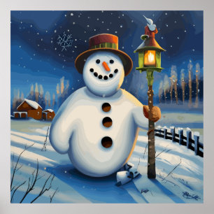 The Snowman carries the lamp and wanders at night  Poster