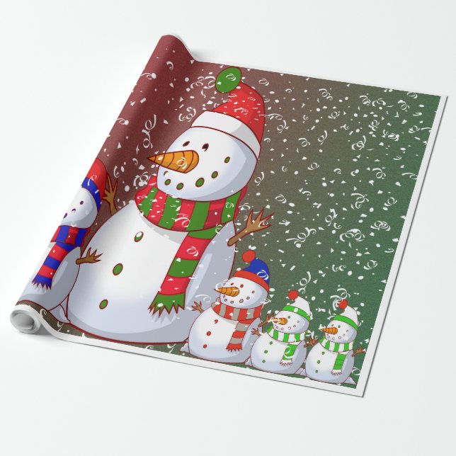 The Snowman Family - Wrapping Paper (Unrolled)