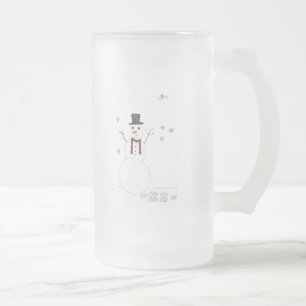 The snowman frosted glass beer mug