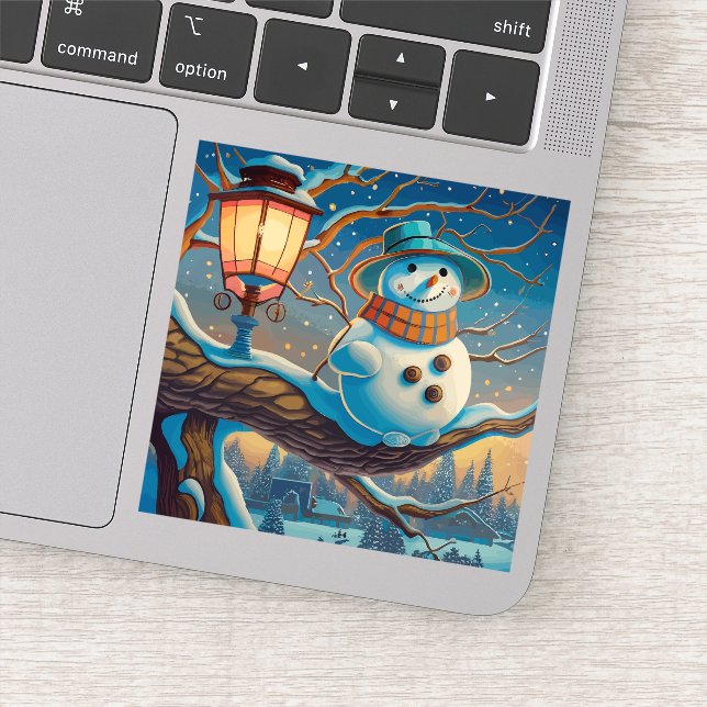 The Snowman  next to the street lamp chrismas (Detail)