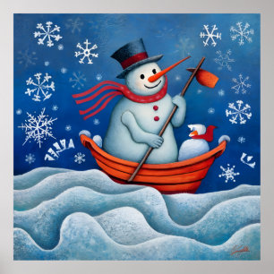 The Snowman paddles on the boat Poster