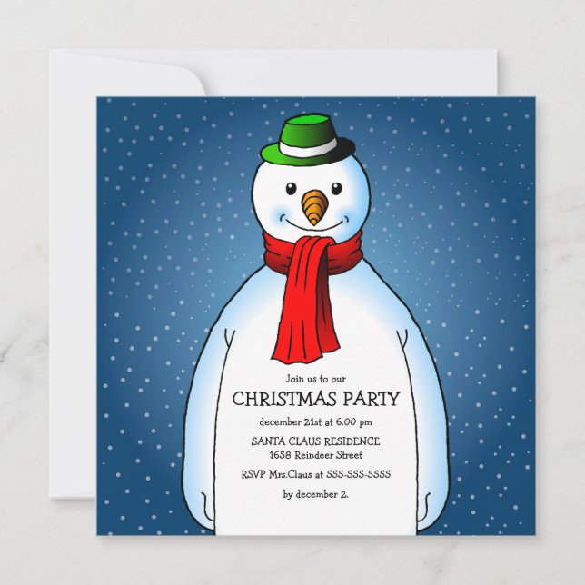 The Snowmans Christmas Party Invitation (Front)