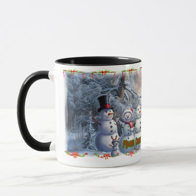 The Snowmen wish you a Merry Christmas on a Coffee Mug (Left)