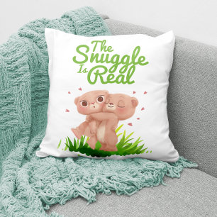 The Snuggle is Real Cute Bear Hugs Cushion
