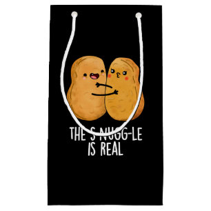 The Snuggle Is Real Funny Nugget Pun Dark BG Small Gift Bag
