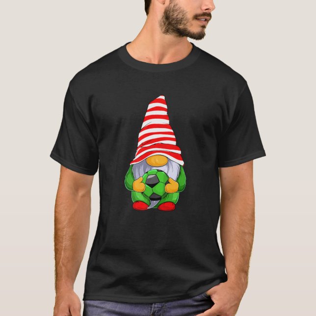 The Soccer Gnome Christmas Funny Family Matching X T-Shirt (Front)