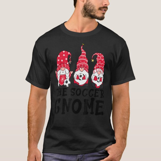 The Soccer Gnome Matching Family Christmas Pyjamas T-Shirt (Front)