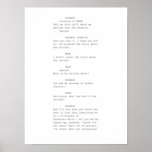 The Social Network  screenplay scene Poster