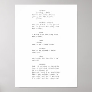 The Social Network screenplay scene Poster
