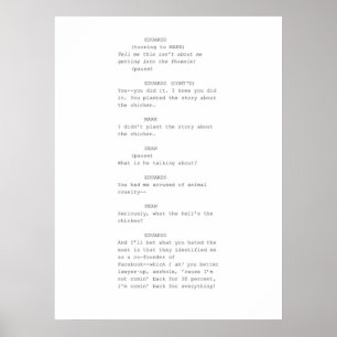 The Social Network screenplay scene Poster